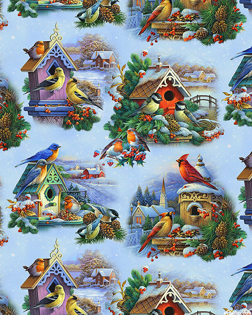 Winter Song - Beautiful Birdhouses - Sky Blue