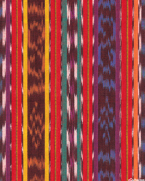 Guatemalan Yarn-Dye - Bold Fiesta Stripe - Red - 34" WIDE