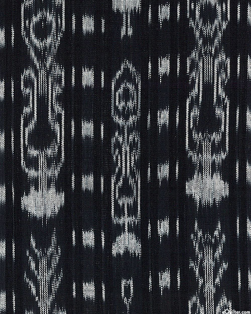 Guatemalan Yarn-Dye - Dusk Shadow Ikat Stripe - Black - 34" WIDE