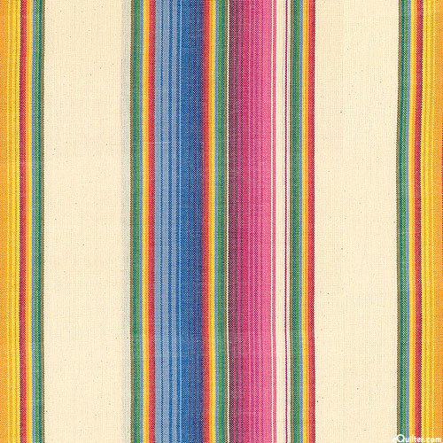 Guatemalan Yarn-Dye - Desert Colors Stripe - Cream - 34" WIDE