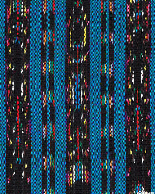 Guatemalan Yarn-Dye - Midnight Beauty Stripe - Teal - 34" WIDE