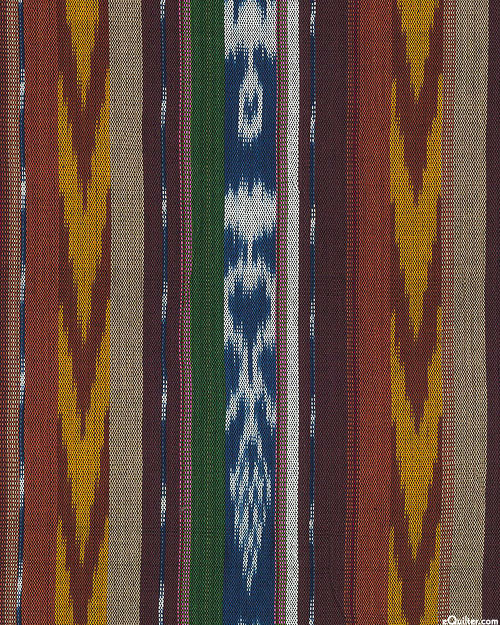 Guatemalan Yarn-Dye - Natures Ikat Stripe - Coffee - 34" WIDE
