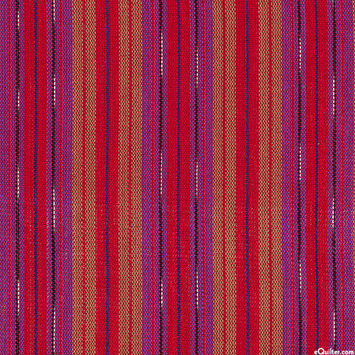 Guatemalan Yarn-Dye - Jewel Ikat Stripe - Red - 34" WIDE