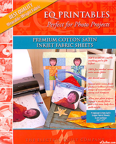 EQ Printables Inkjet Fabric Sheets - COTTON SATIN - White