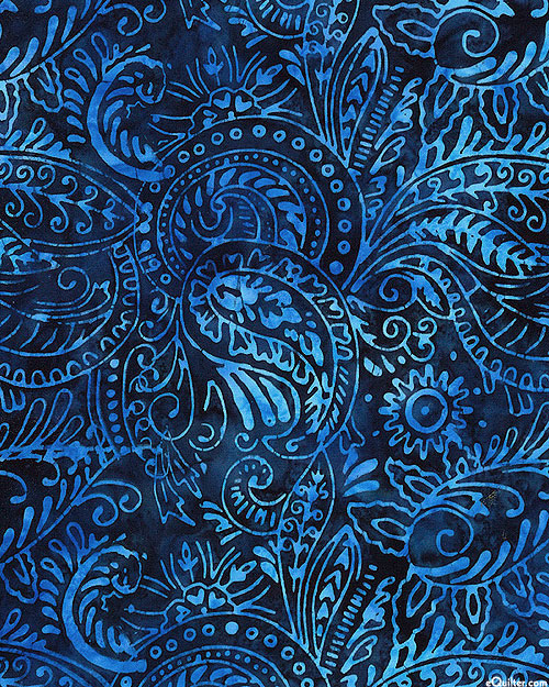 Paisley Garden Batik - Midnight Blue