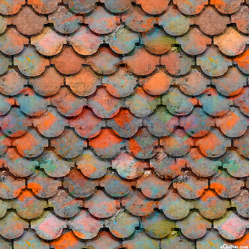 Croatia - Terracotta Tiles - Warm Slate - DIGITAL PRINT