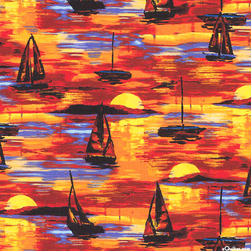 Portofino - Ocean Sunset - Cayenne Red