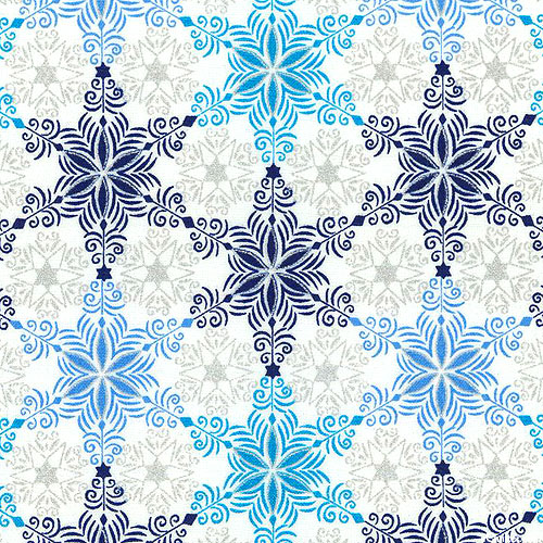 Blue Holidays - Snowflake Medallions - Ice White/Silver