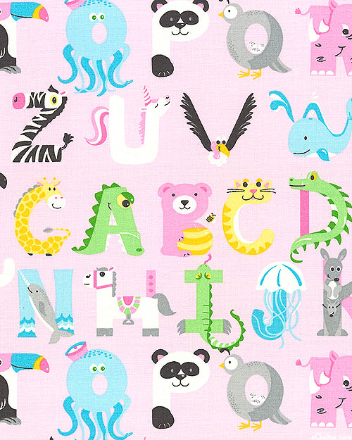 Alphabet Animals - Pastel Pink