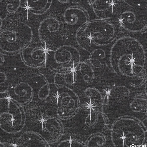 Swirls and North Star - Charcoal