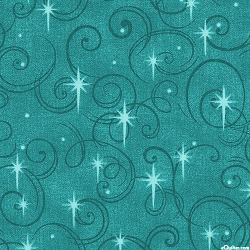 Swirls and Stars - Mallard Green