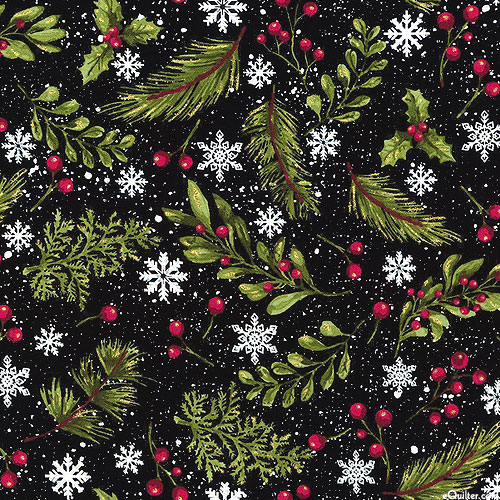 Christmas Prints - Holly Berries - Ink Black