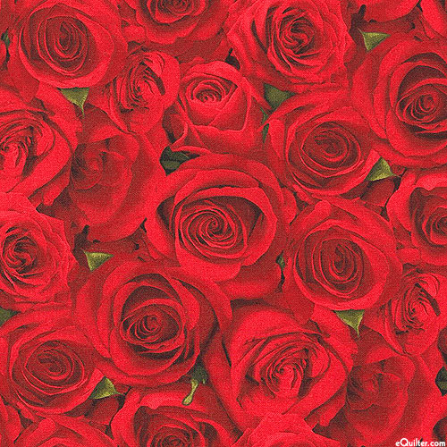 Realistic Packed Roses - Flame Red