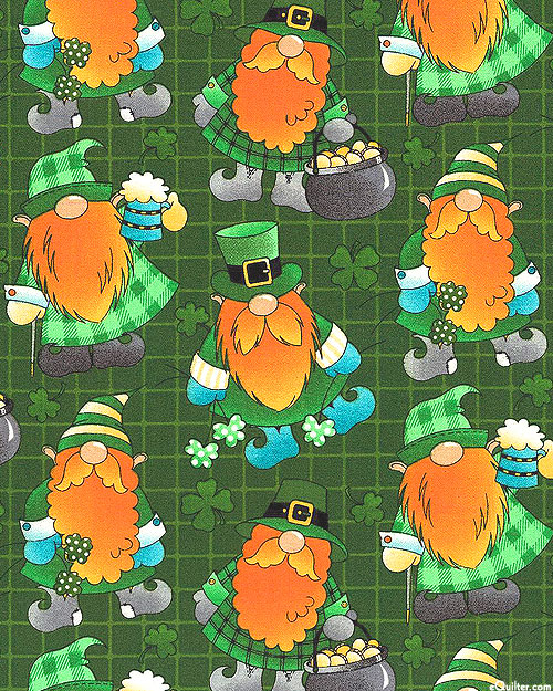 Irish Gnome Grid - Jungle Green