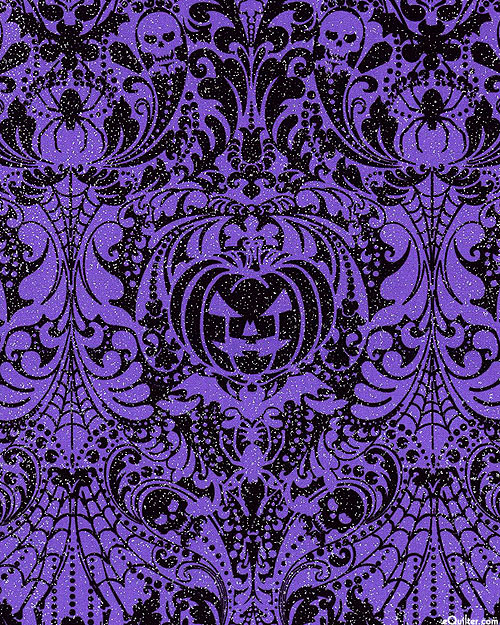 Gothic Scroll - Spooky Spirits - Violet/Glitter