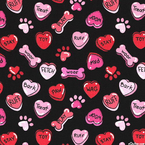 Canine Candy Hearts - Black