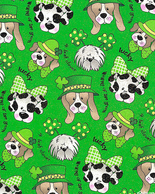 Holiday Inspirations - St. Patrick's Day Pups - Green/Glitter