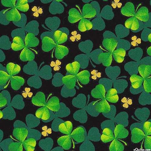 Holiday Inspirations - Patch of Clovers - Black/Gold