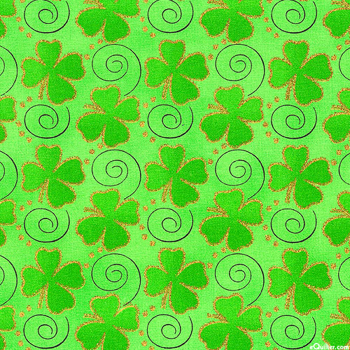 Tossed Shamrocks - Sprout Green/Gold