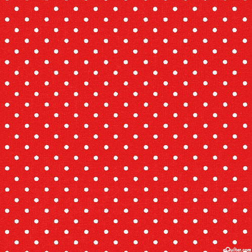 Diagonal Dotted Grid - Ruby Red