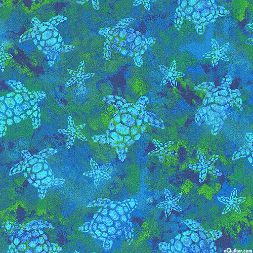 Watercolor Sea Turtles - Ocean Blue