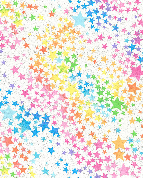 Pastel Stars - Rainbow Surprise - White/Glitter