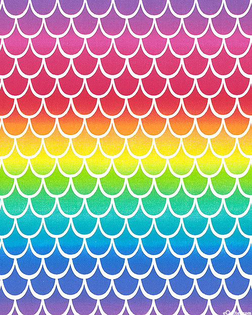 Novelty Prints - Mermaid Scales - Classic Rainbow