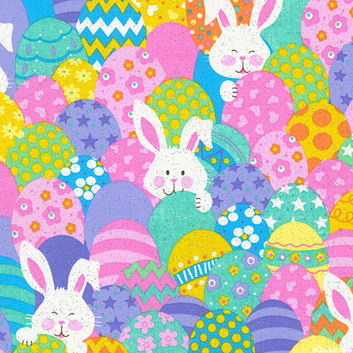 Easter - Bunnies & Eggs - Pastel/Glitter