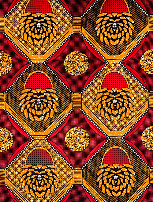 Lion's Mane Grid - Scarlet - 32" x 44" PANEL