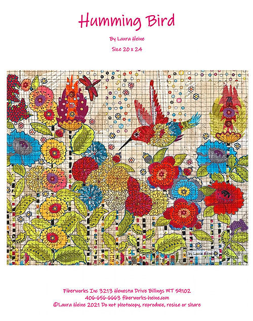 Humming Bird - Fusible Collage Pattern by Laura Heine