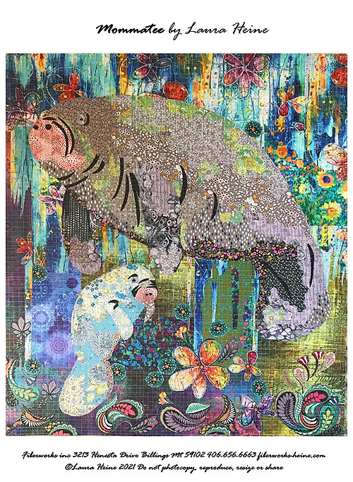 Mommatee (Manatee) - Fusible Collage Pattern by Laura Heine