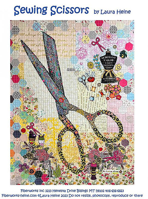 Sewing Scissors - Fusible Collage Pattern by Laura Heine