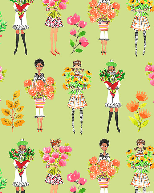 Calendar Girls - Friday Florals - Willow Green