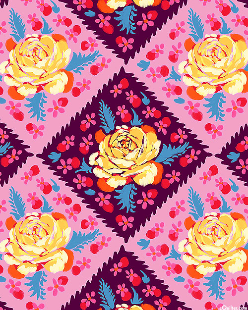 Fluent - Floral Tiles - Candy Pink