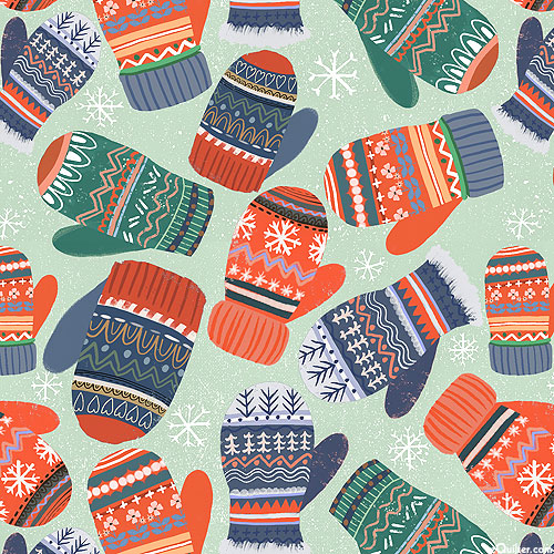 Christmas Squad - Cozy Mittens - Cool Mint