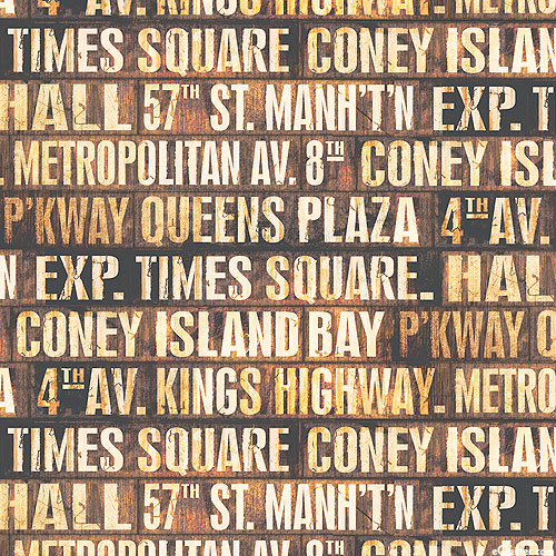 Eclectic Elements - Subway Signs - Bark Brown - COTTON CANVAS