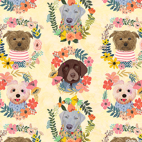 Floral Pets - Puppy Wreaths - Parchment Beige