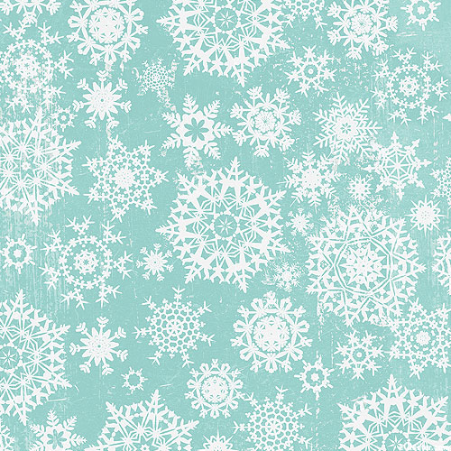 Christmastime - Fresh Powder Snowflakes - Deep Aqua