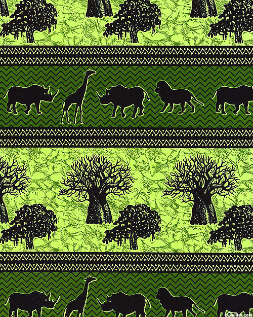 African Import - Wildlife Stripe - Verdant Green