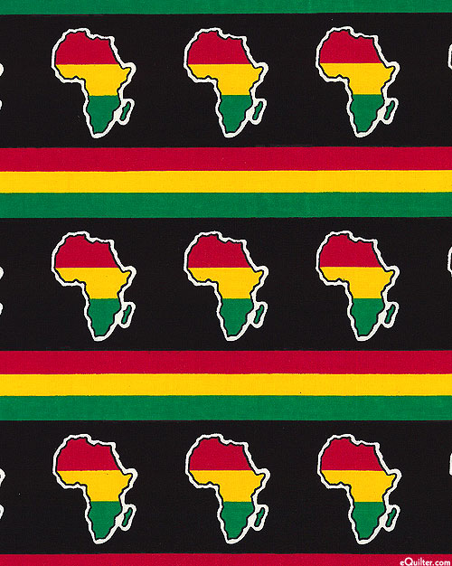 African Import - African Map & Colors - Black