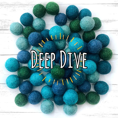 Hand-Felted Wool Balls - 2 CM - Deep Dive