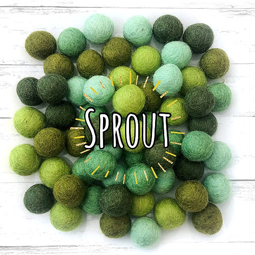 Hand-Felted Wool Balls - 2 CM - Sprout
