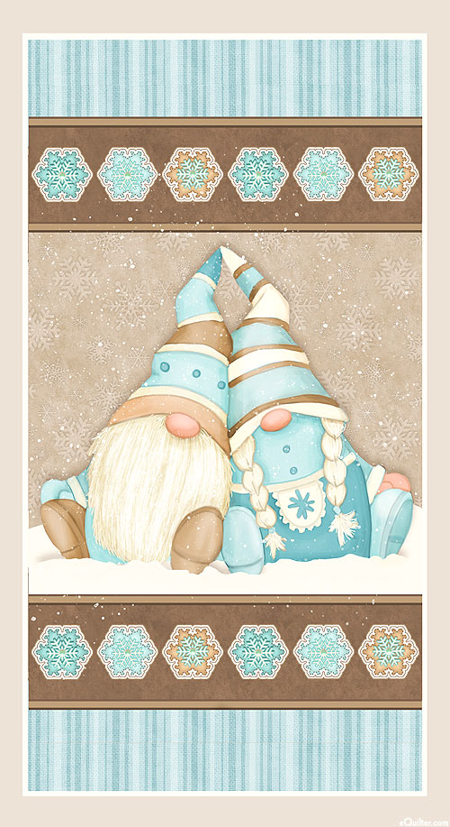 I Love Sn'Gnomies - Duo - Taupe - FLANNEL - 24" x 44" PANEL