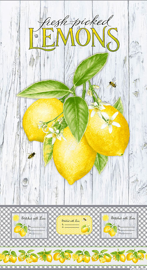 Fresh Picked Lemons - Wood - Milk White - 24" x 44" PANEL