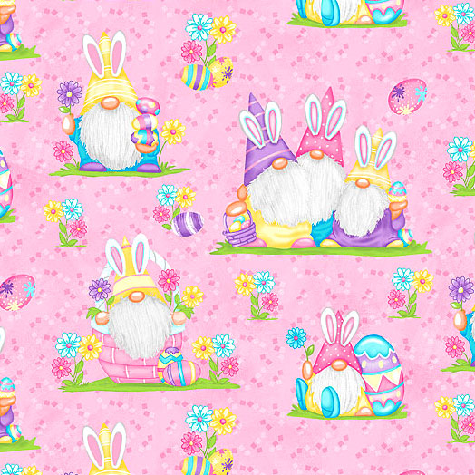 Hoppy Easter Gnomies - Egg Hunt - Pastel Pink