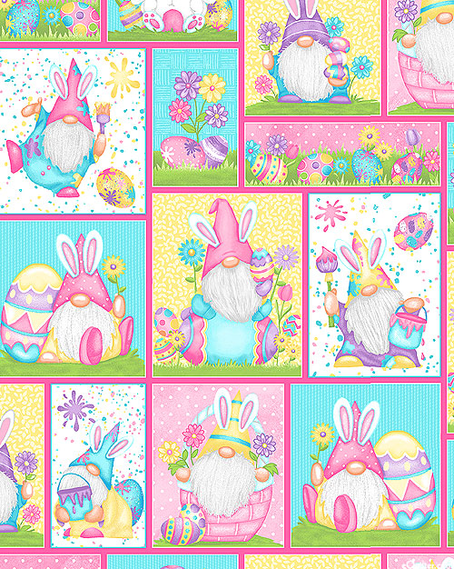 Hoppy Easter Gnomies - Gnome Blocks - Fuschia