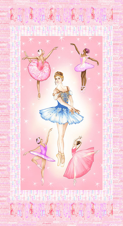 Prima Ballerina - Balletomane - Petal Pink - 24"x 44" PANEL