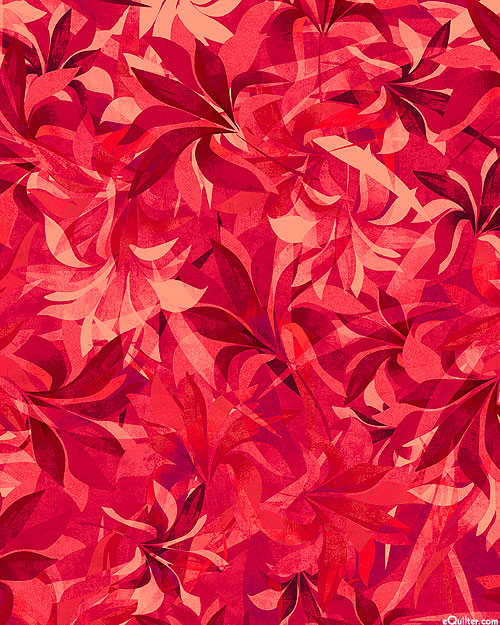 Shadow Leaves - Cozy Forest - Flame Red - 108" QUILT BACKING
