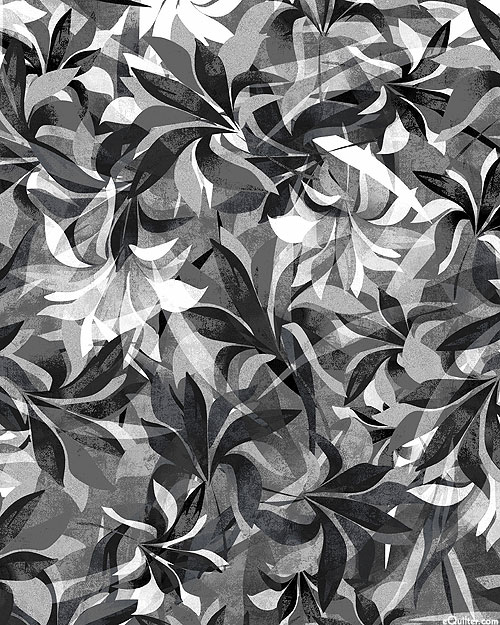 Shadow Leaves - Cozy Forest - Charcoal Gray - 108" QUILT BACKING