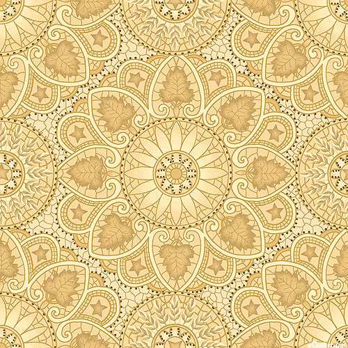 Cottage Linens - Mandala Tiles - Sandstone - 108" QUILT BACKING
